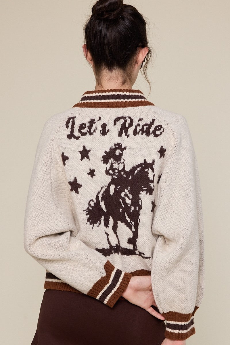 Let's Ride Zip Up Sweater