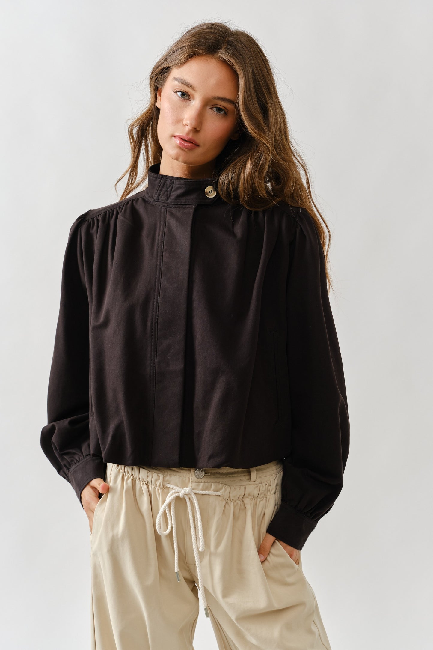 Short Balloon Trench Jacket