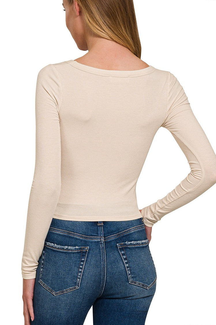 Rory Ribbed LS Layering Top
