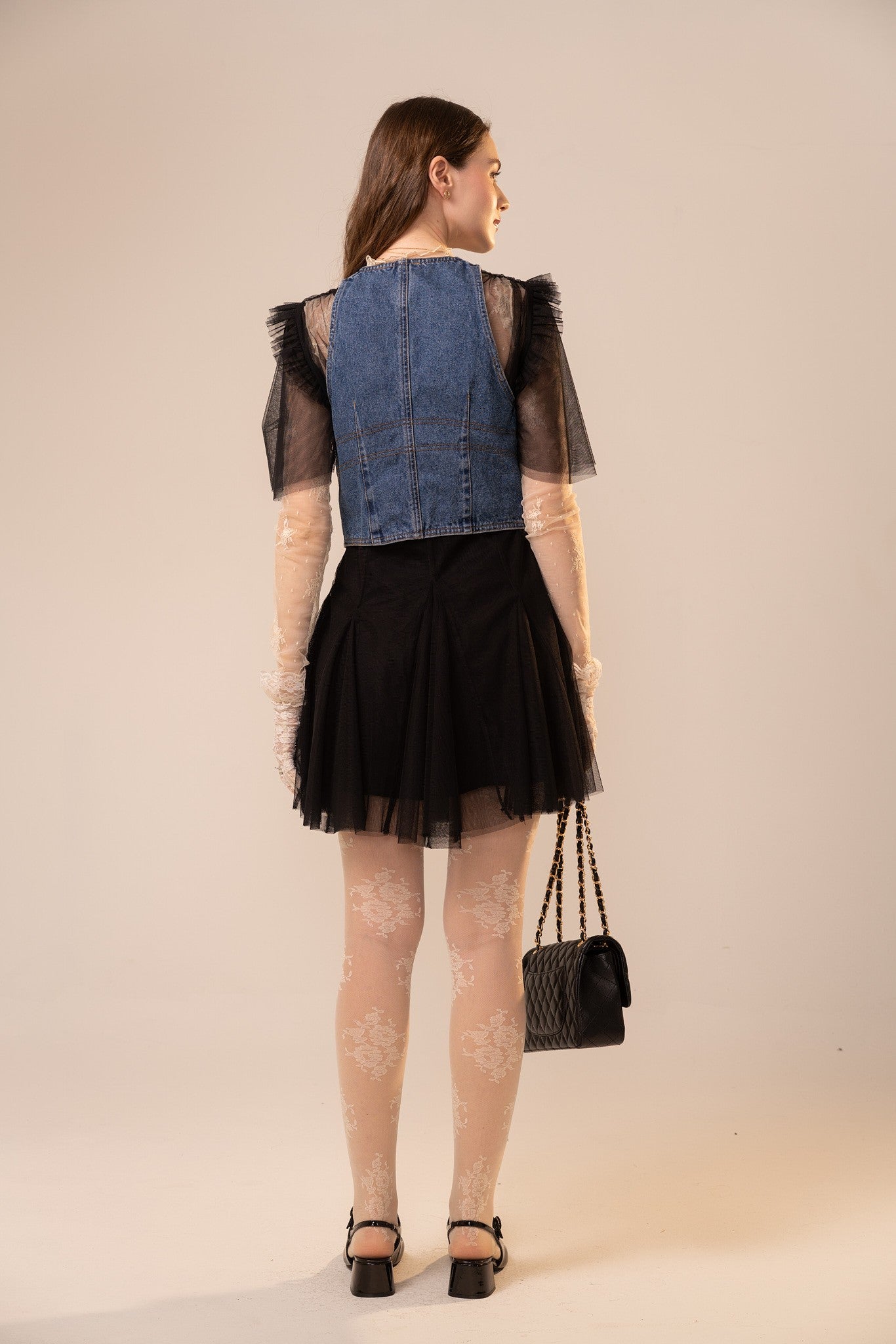 Denim Studded Vest