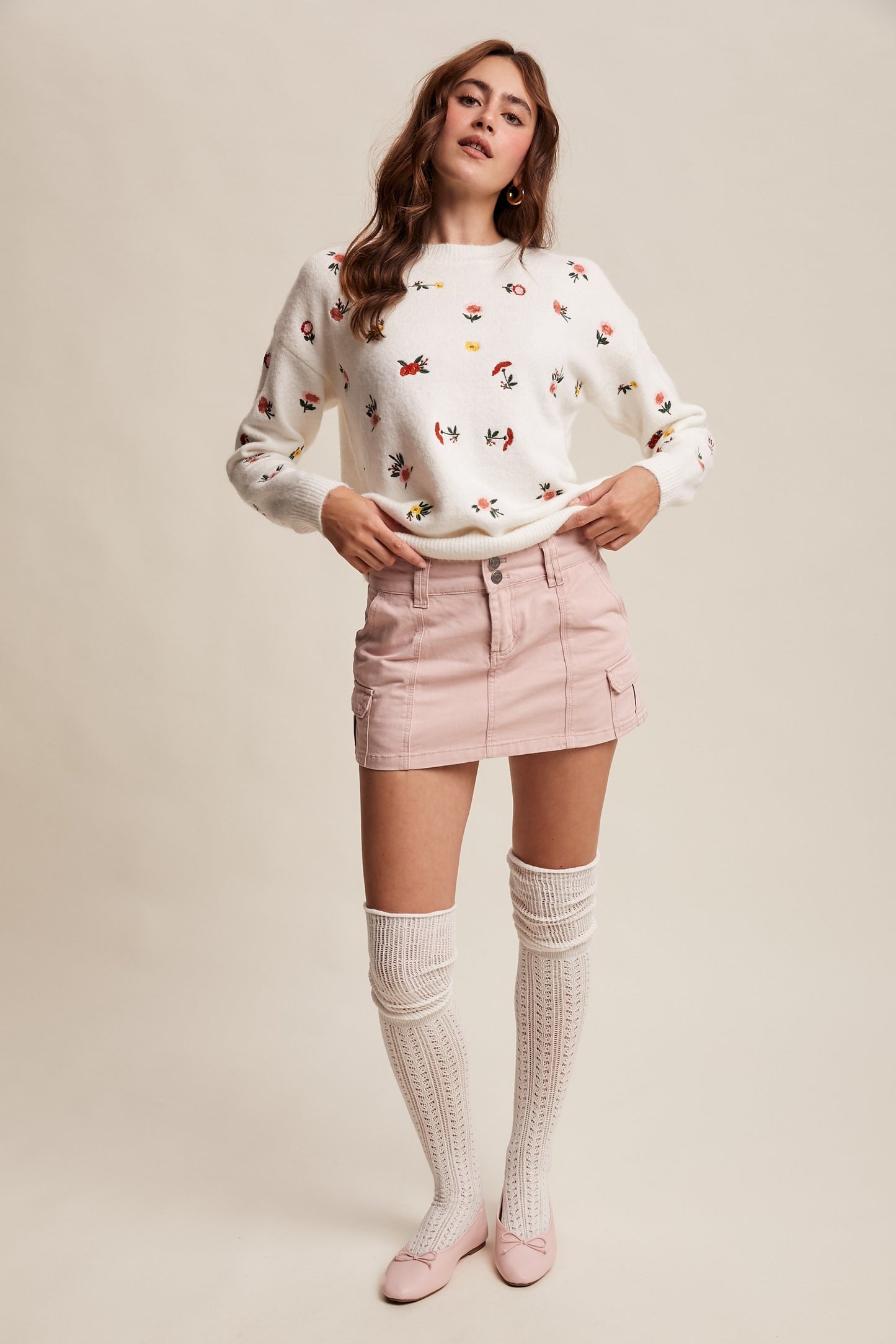 Rosalyn Soft Floral Embroidered Sweater