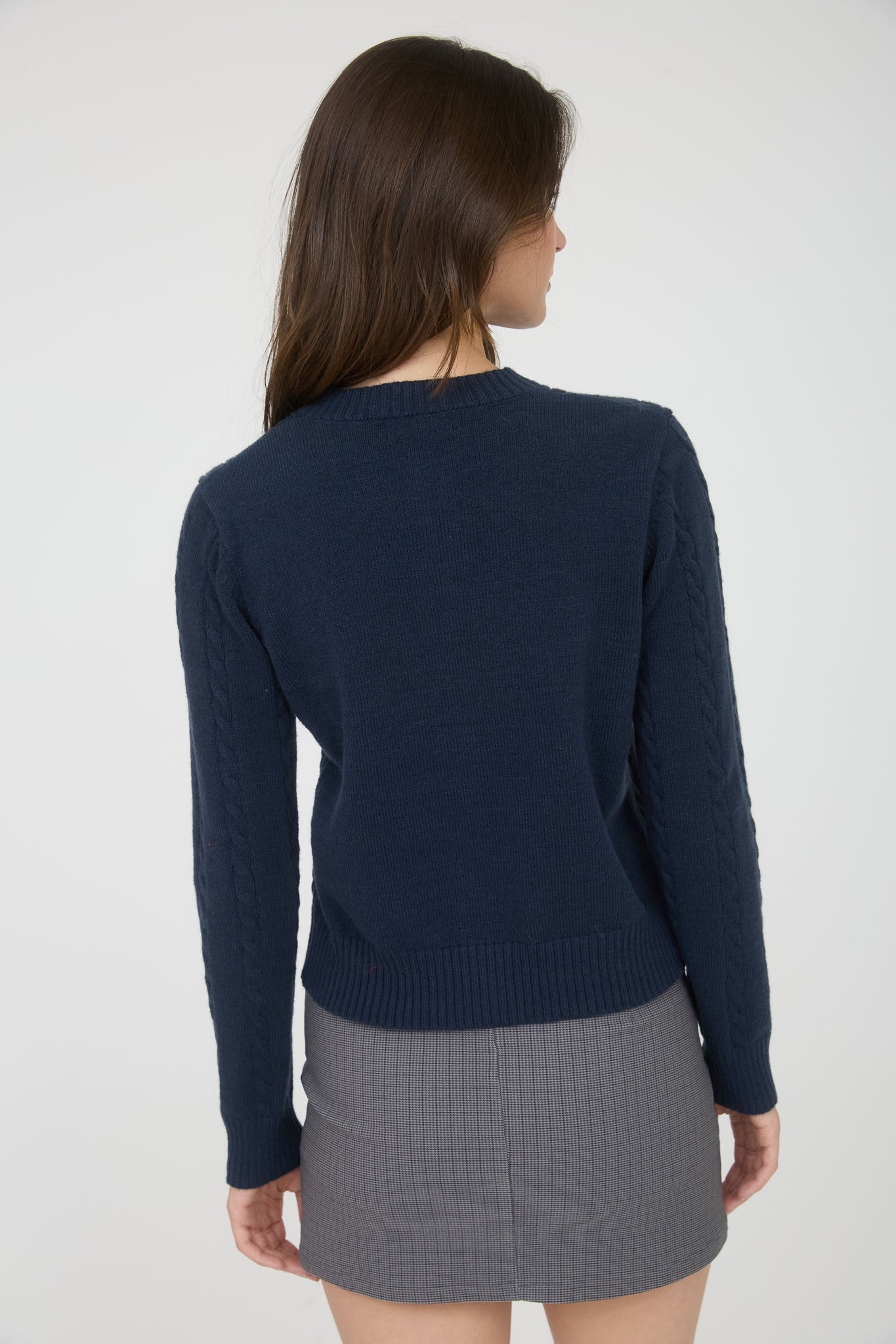 Horse Embroidered Cable Knit Cardi