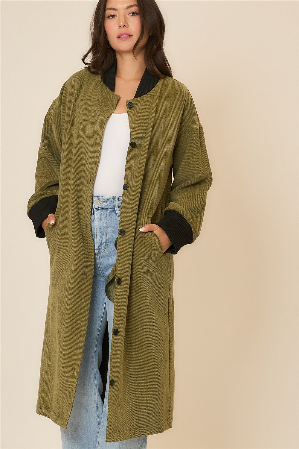 Adalee Corduroy Long Coat