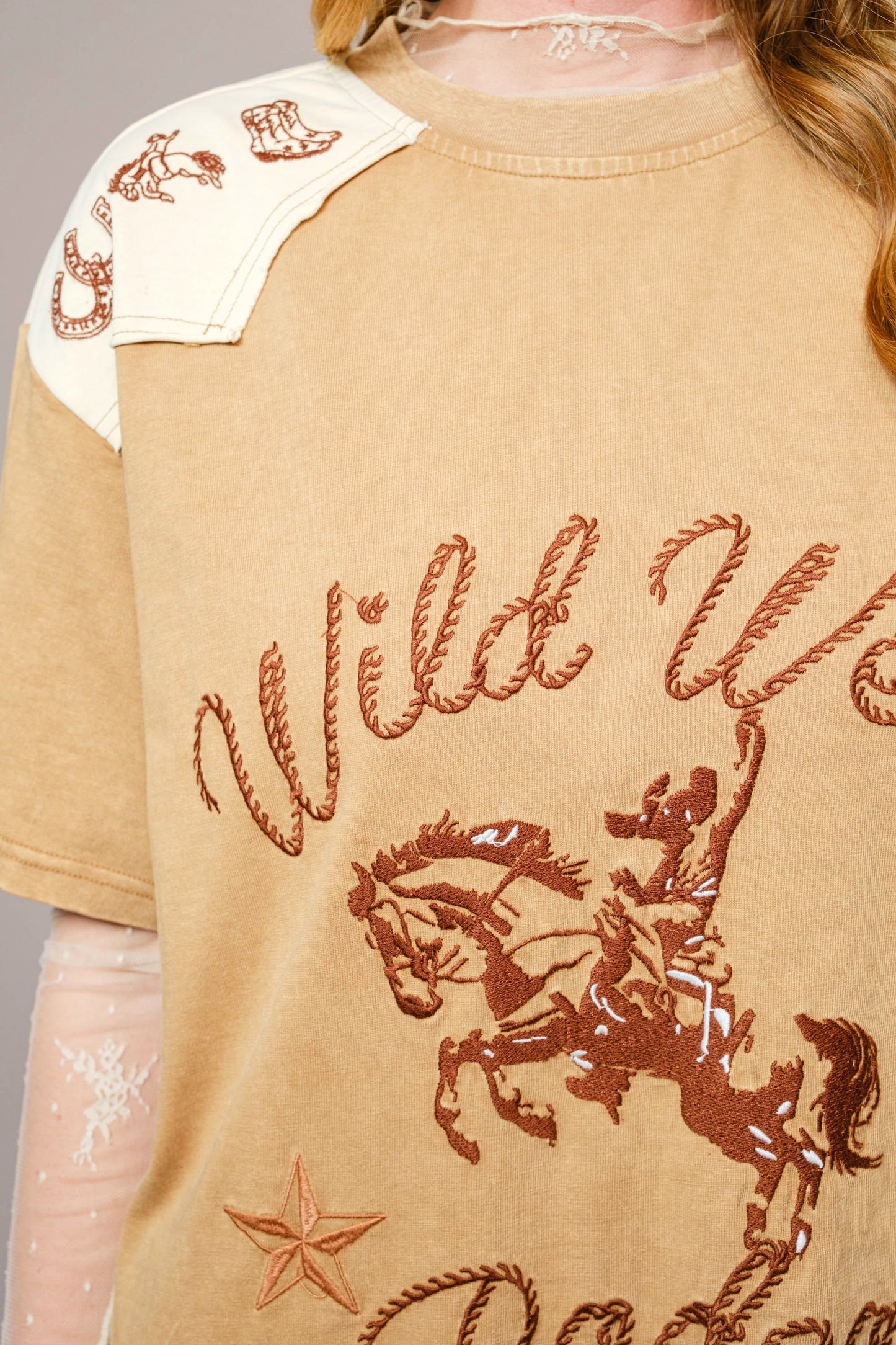 Embroidered Western T Shirt Dress