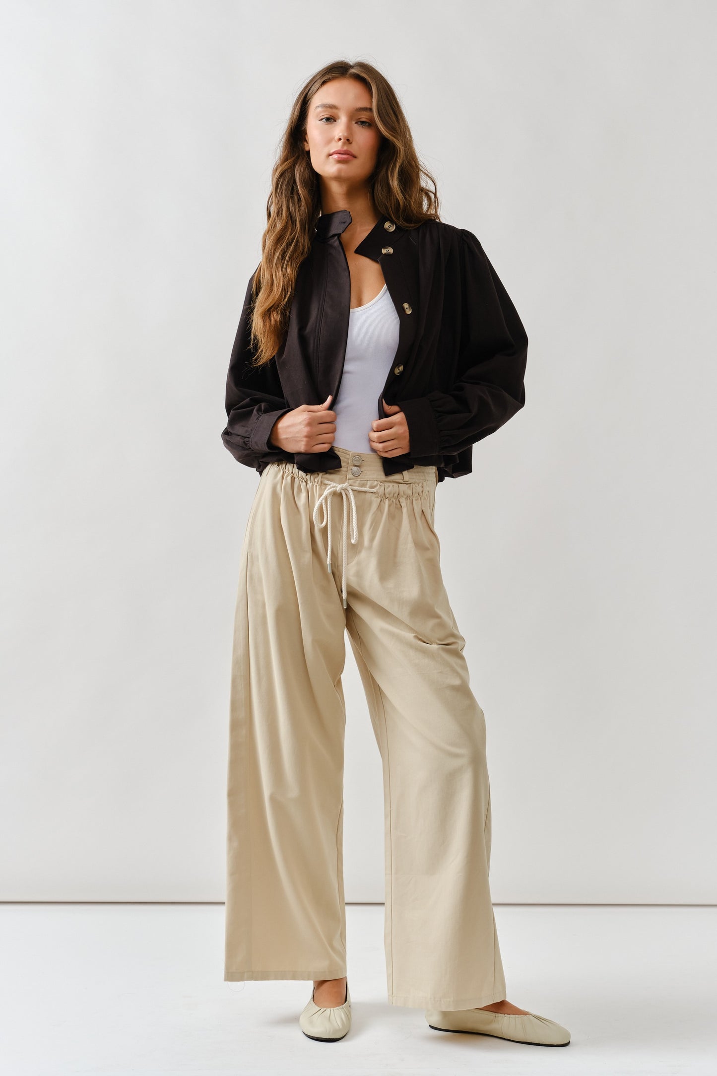 Short Balloon Trench Jacket