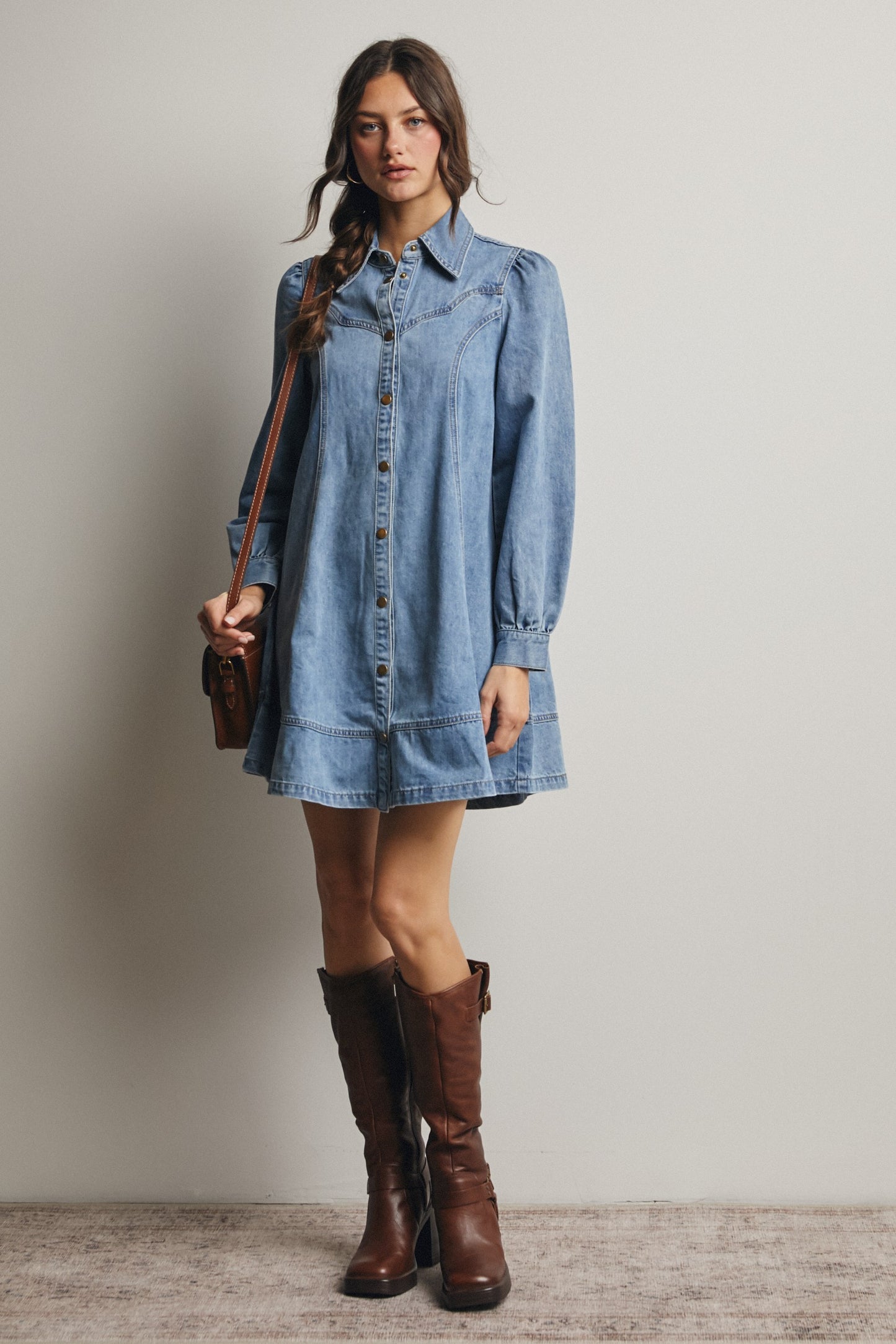 Western Seam Denim Dress