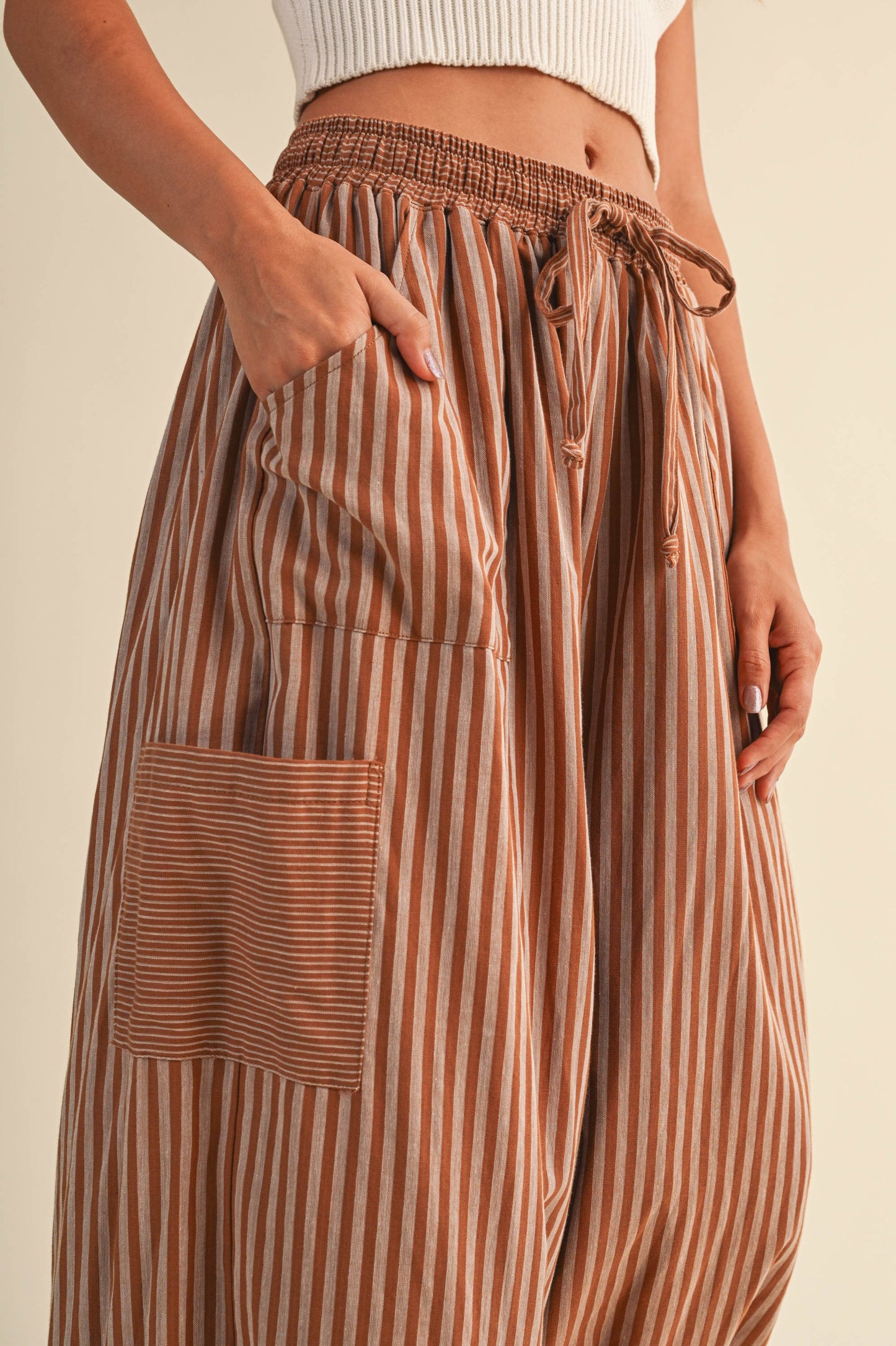 Wilde Striped Gauze Balloon Pants