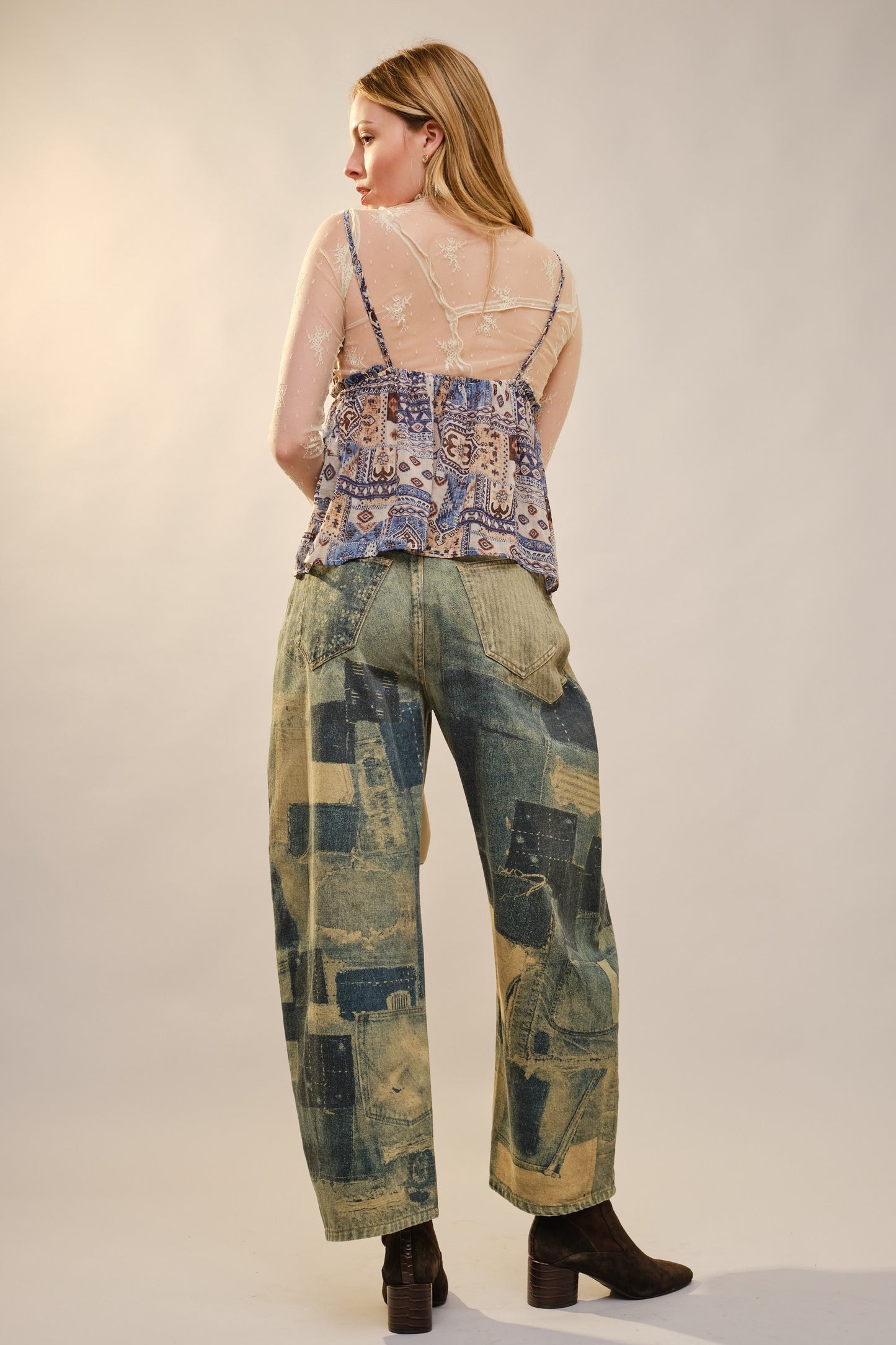 Bandana Print Frill Edge Strap Tank