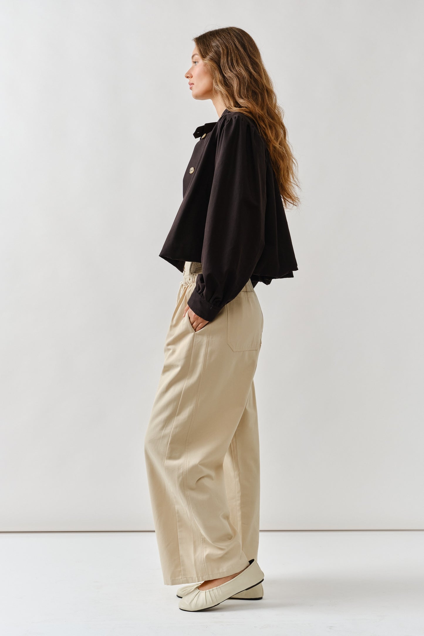 Short Balloon Trench Jacket