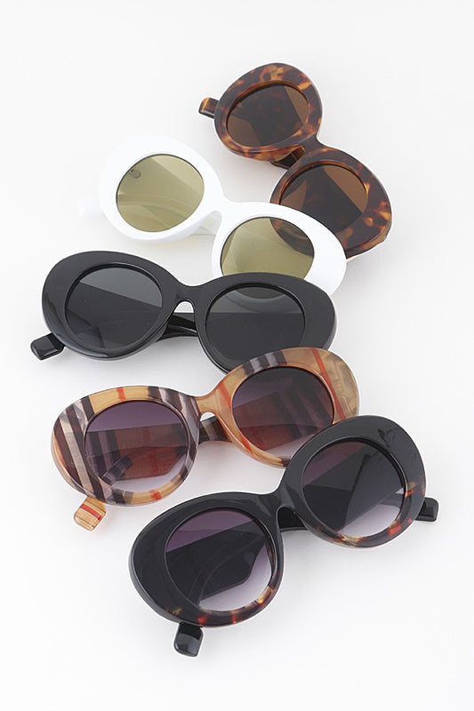 Retro Bulky  Round Sunglasses