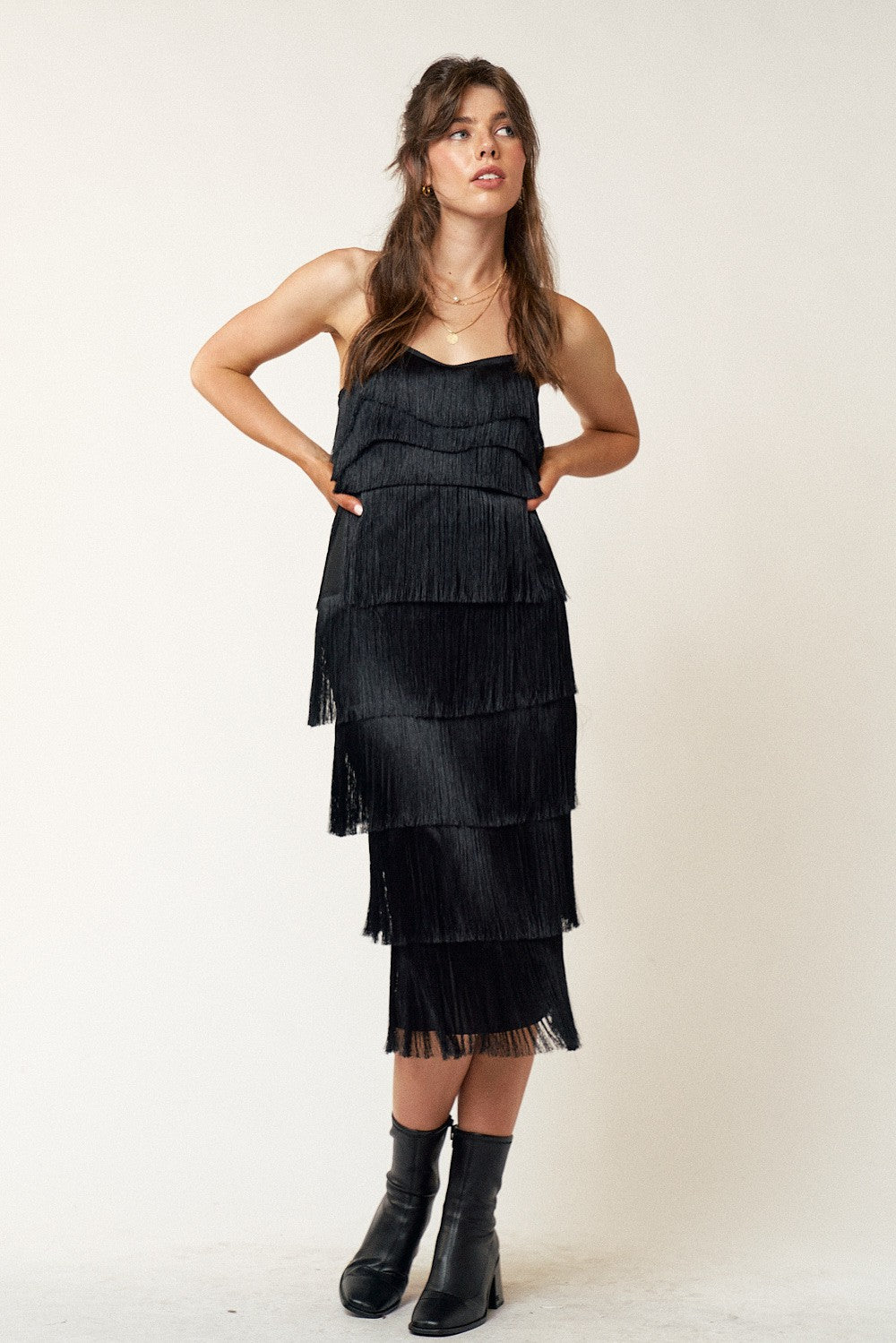 Tassel Tiered Midi Dress