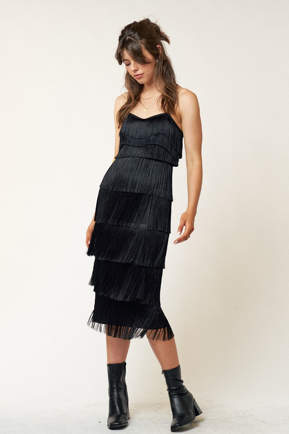 Tassel Tiered Midi Dress