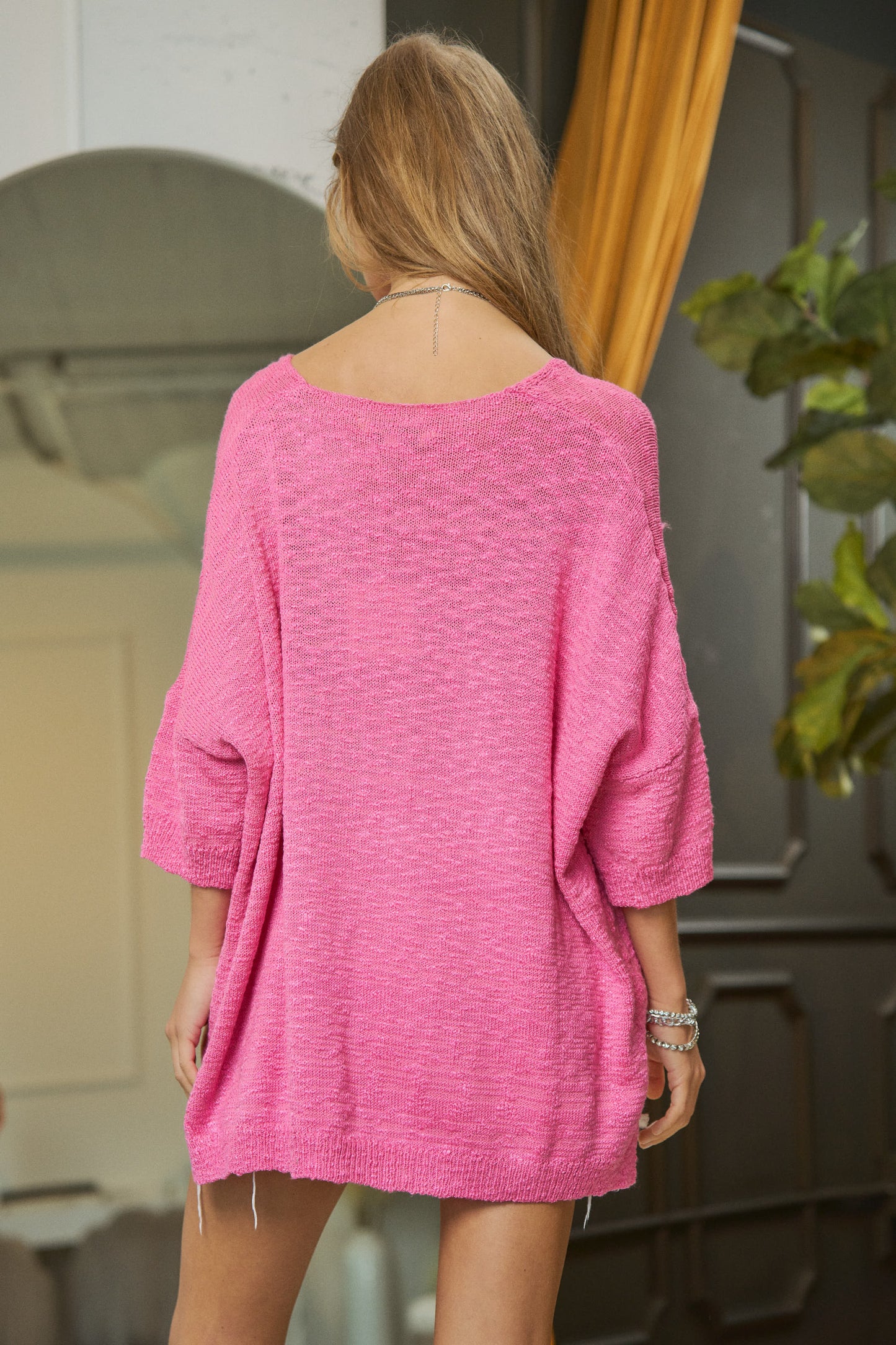 Think Pink Sweater Top PLUS