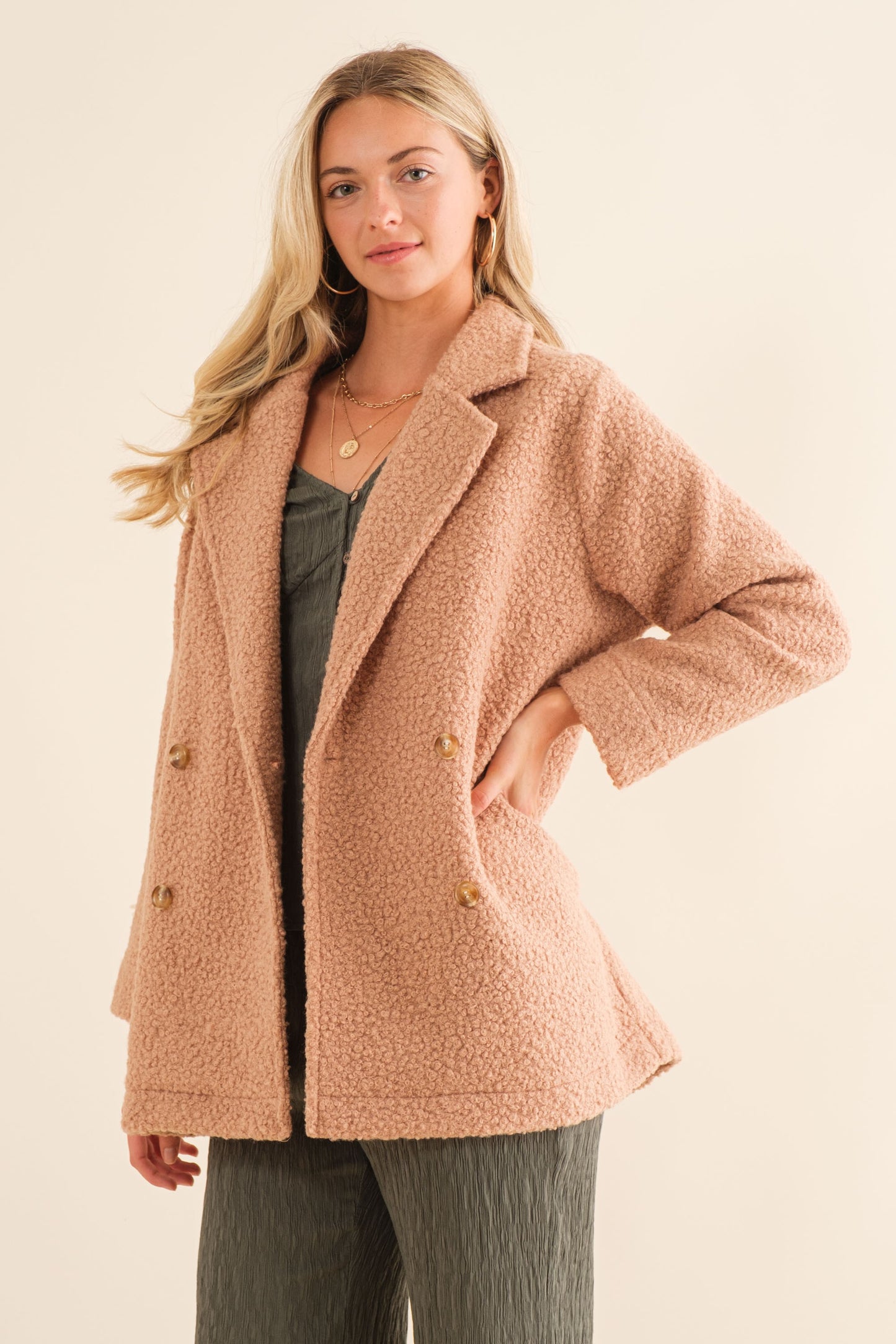 Teddy Pea Coat PLUS