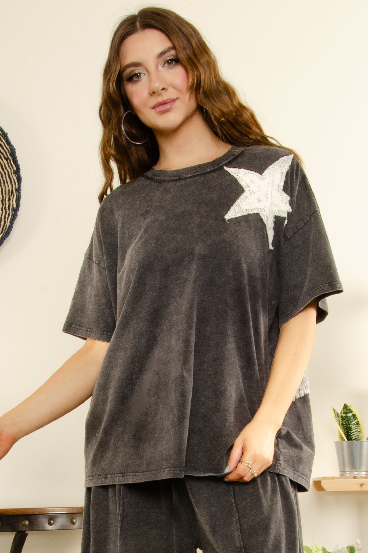 Star Patch Short Sleeve Top