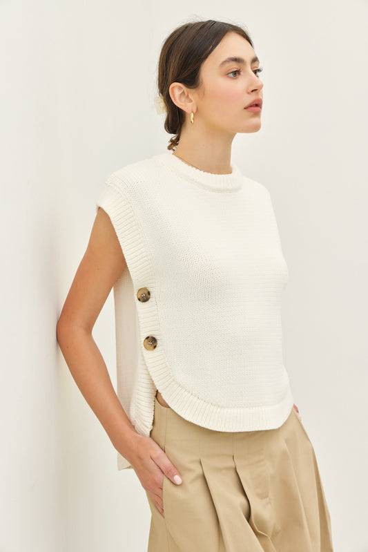 Side Button Sweater