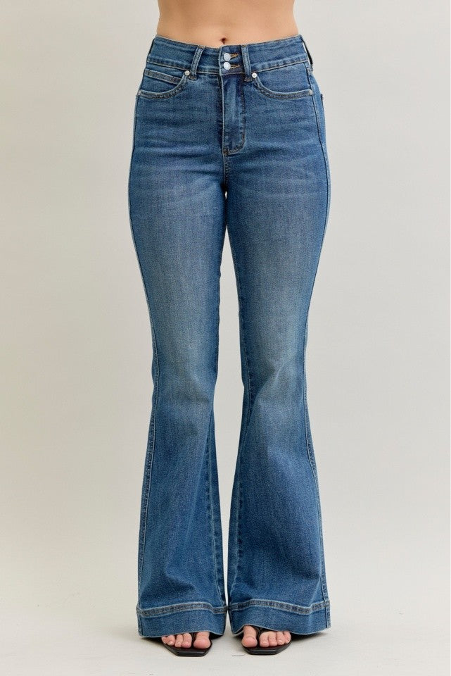 High Waist Tummy Control Double Button Jeans by Judy Blue
