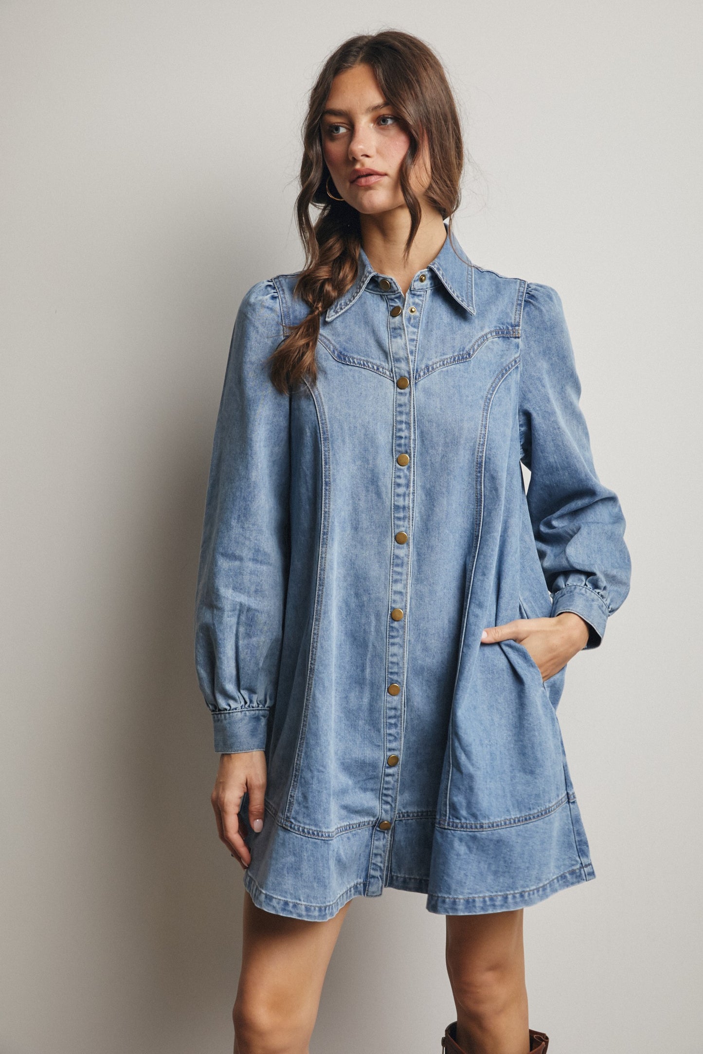 Western Seam Denim Dress – shopdeardani