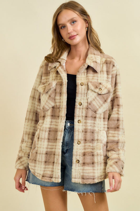 Faux Fur Plaid Shacket