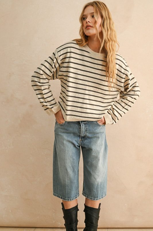 Lia Striped Knit Top