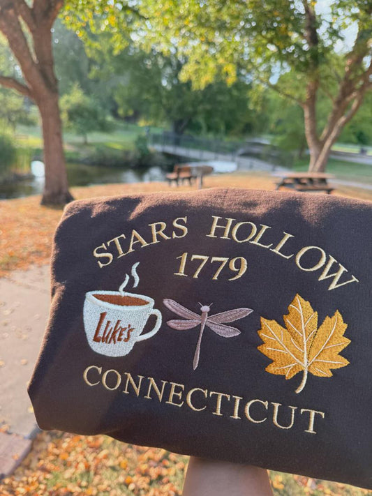 Embroidered Stars Hollow Sweatshirt