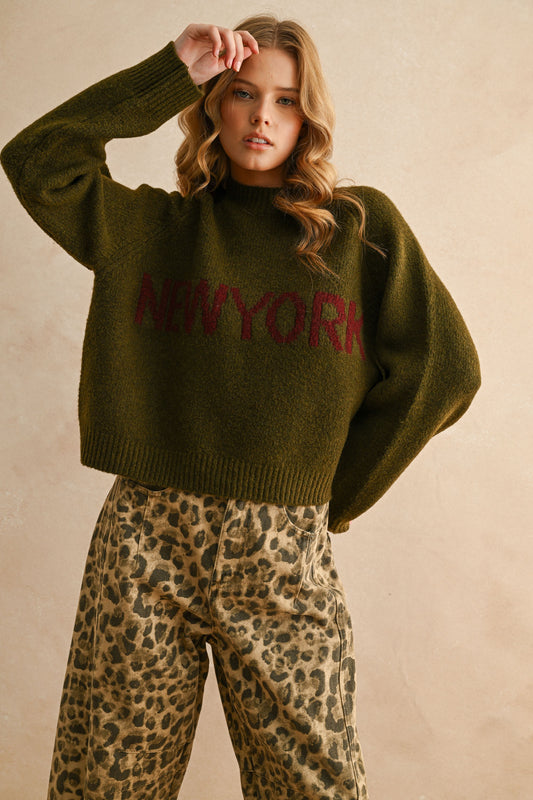 Letter Front Sweater