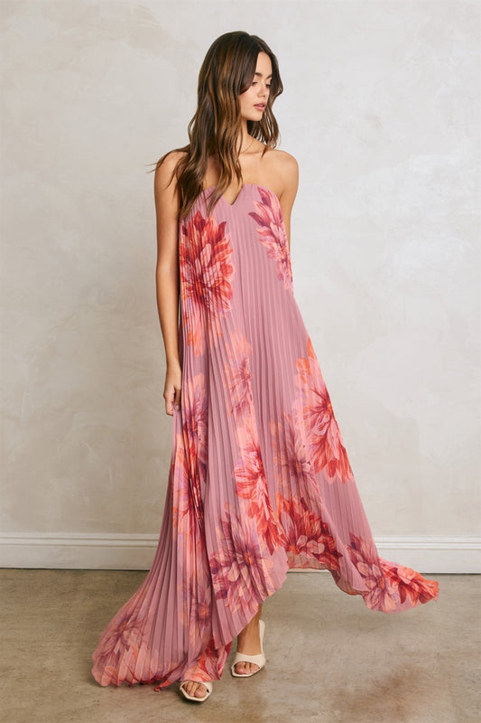 Charlotte Pleated Column Dress