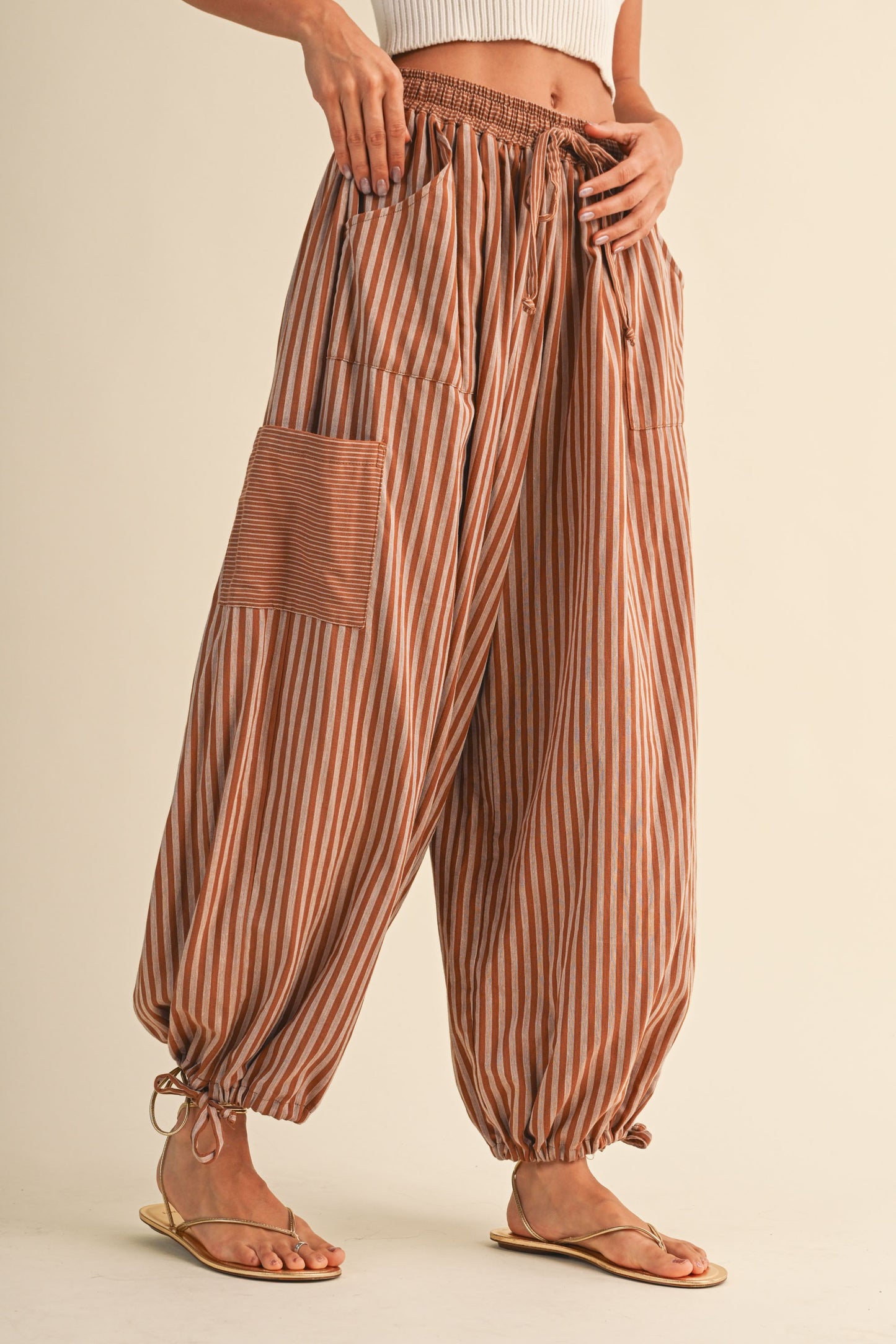 Wilde Striped Gauze Balloon Pants