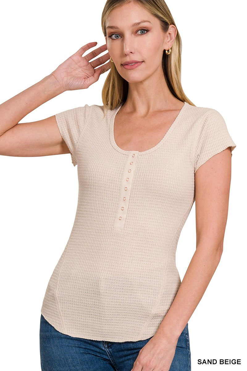 Waffle Snap Baby Tee