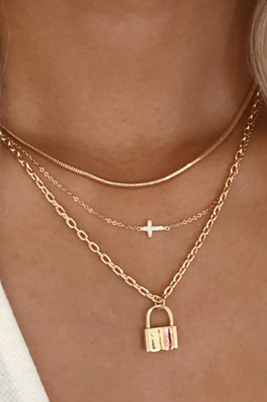 Lock In Faith Layer Necklace
