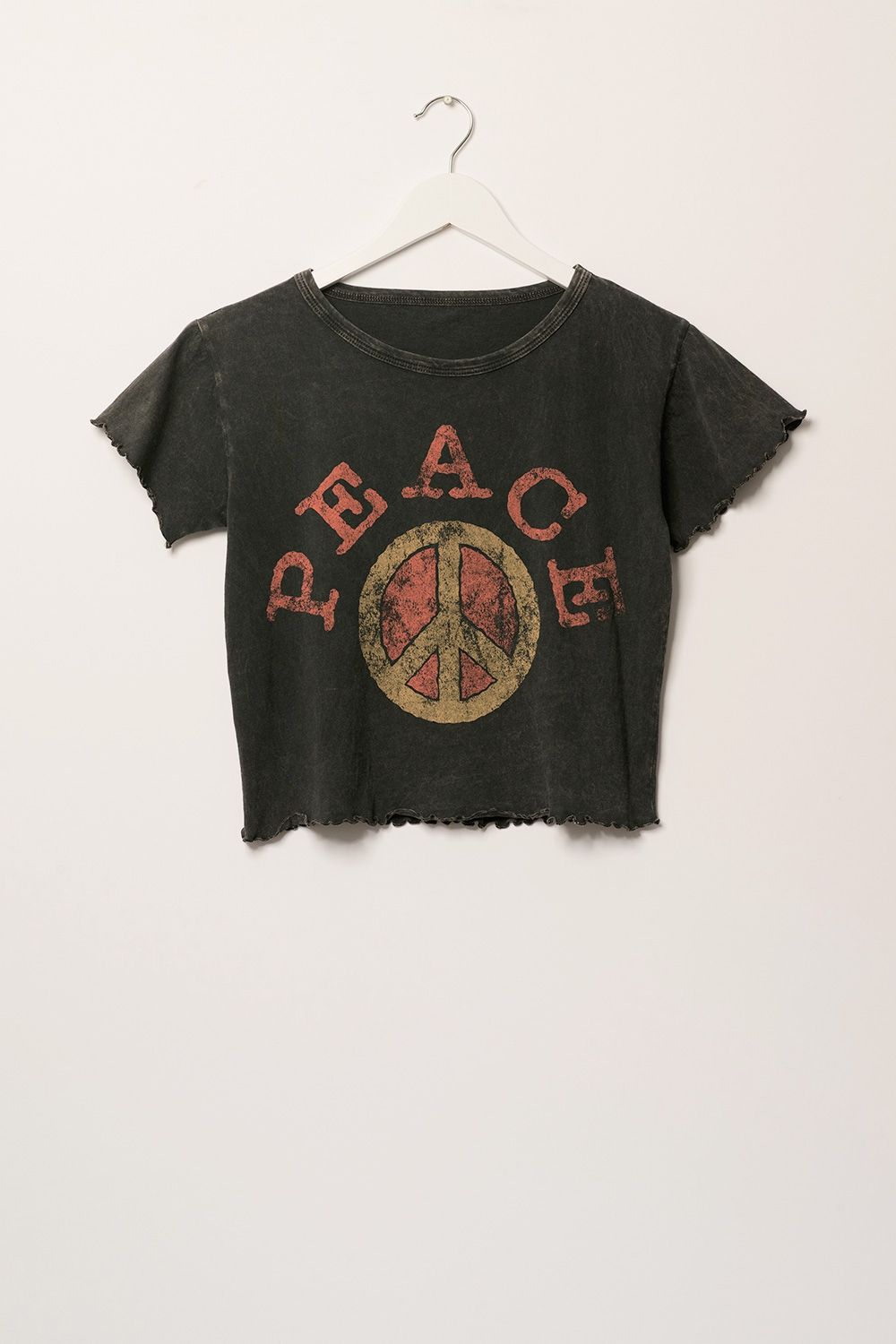 Peace Lettuce Edge Cropped Graphic Tee