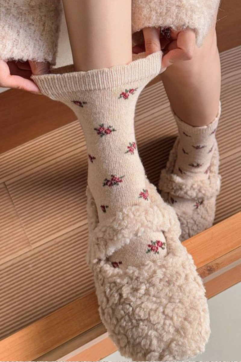 Floral Mid-Calf Socks