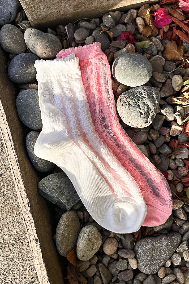 Babydoll Sheer Floral Socks