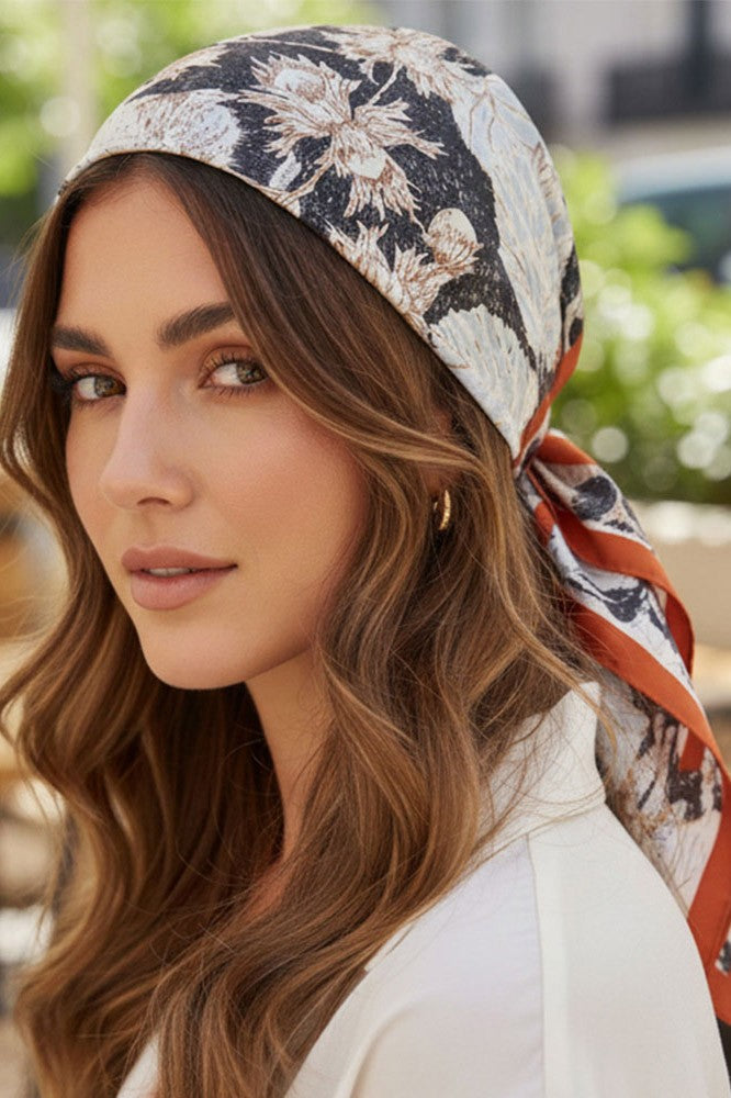 Squirrel Foliage Silky Bandana Scarf