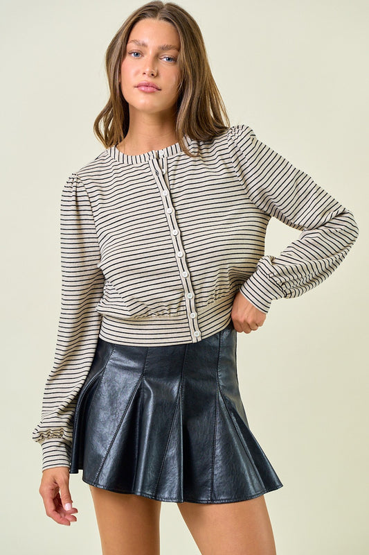 Blouson Stripe Cardi