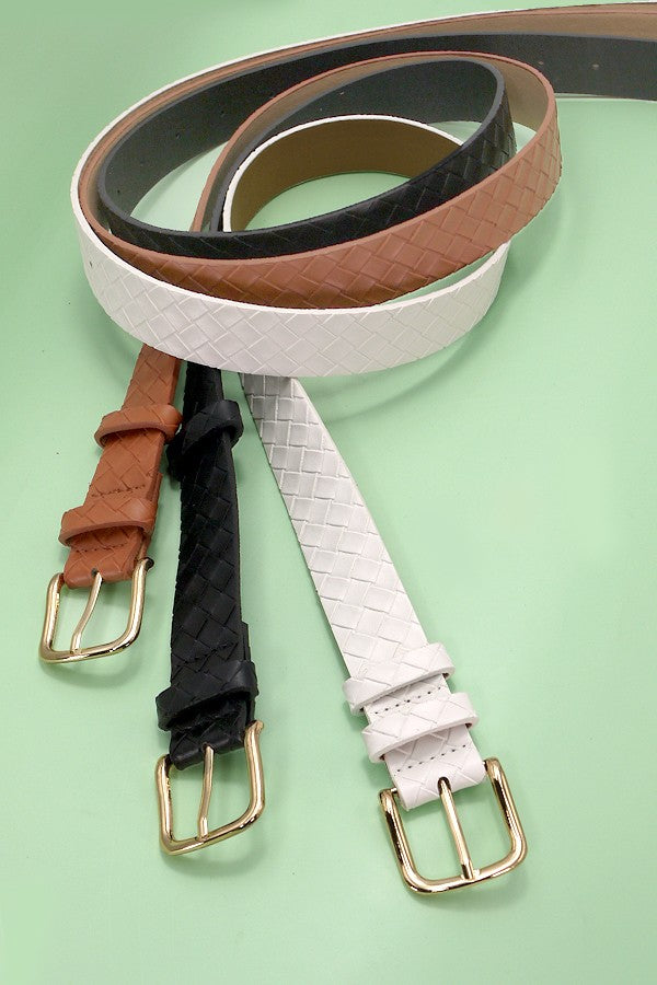 Braided Weave Faux Leather Belt