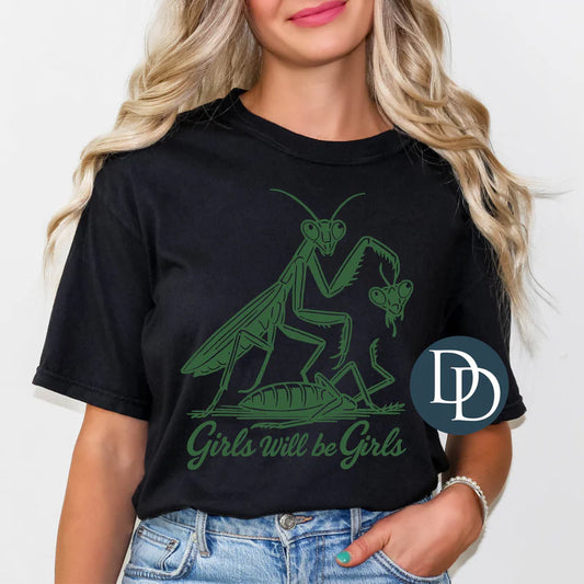 'Girls Will Be Girls' Praying Mantis Graphic