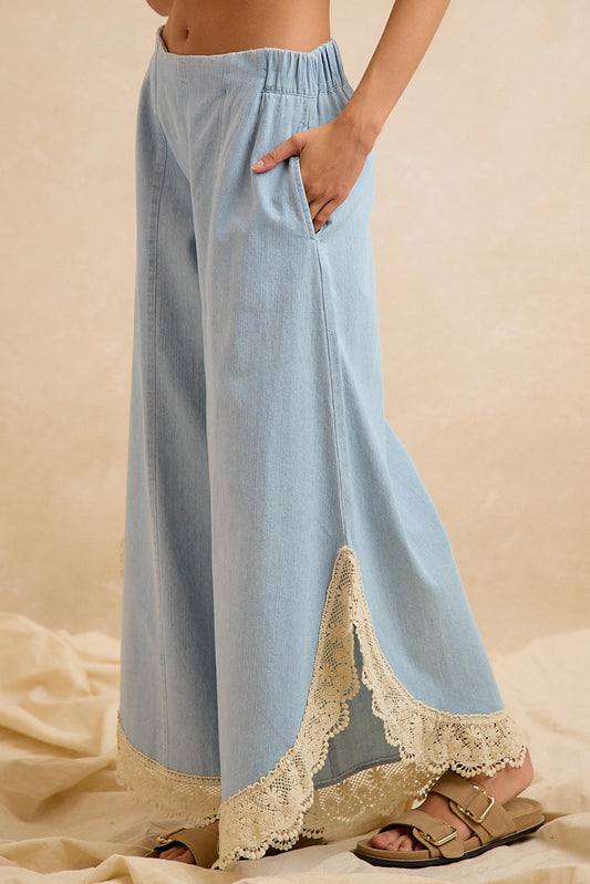 Tulip Hem Jean w/Crochet Lace