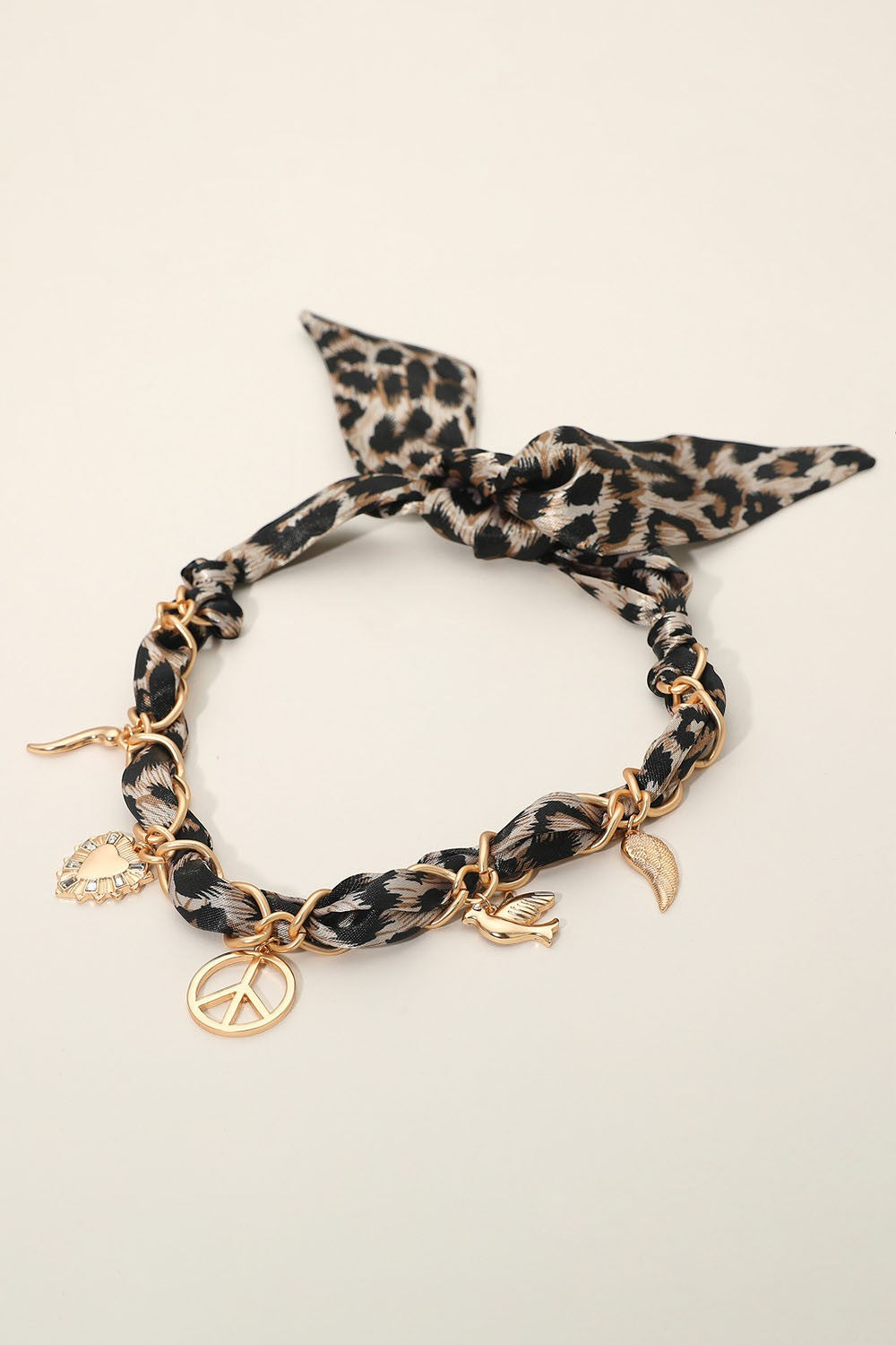 Leopard Scarf Peace Necklace