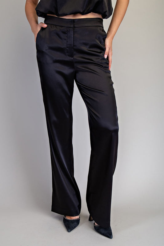 Satin Straight Leg Pants