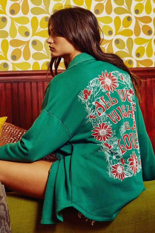 'All We Wish Is Love' Oversized Shacket