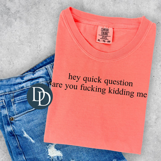 'Quick Question' Graphic