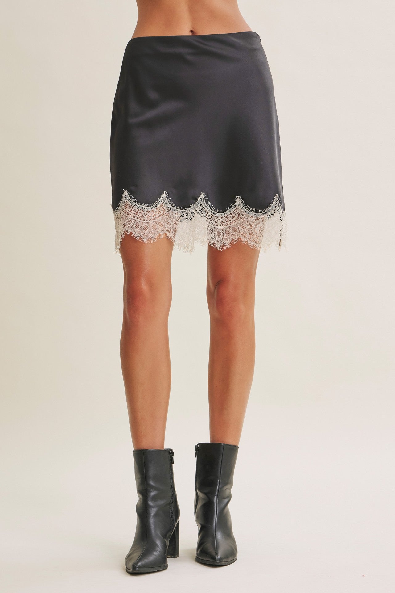 Moonlit Affair Scallop Lace  Mini Skirt