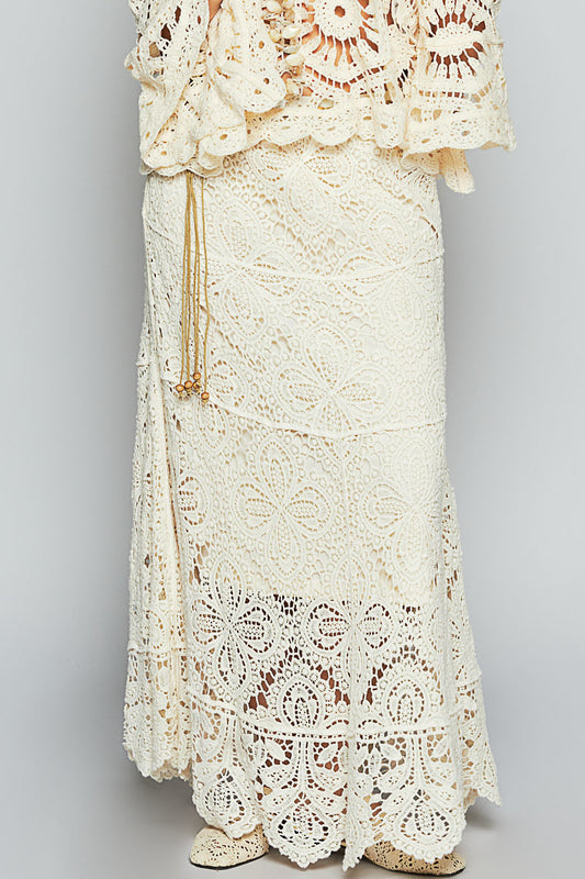 Crochet Knit Maxi Skirt