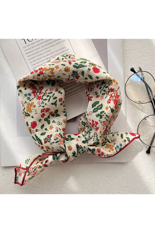 In My Garden Cotton Linen Bandana Scarf