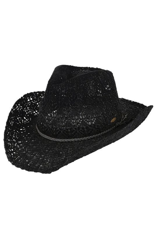 Horseshoe Lace Knit Cowboy Hat