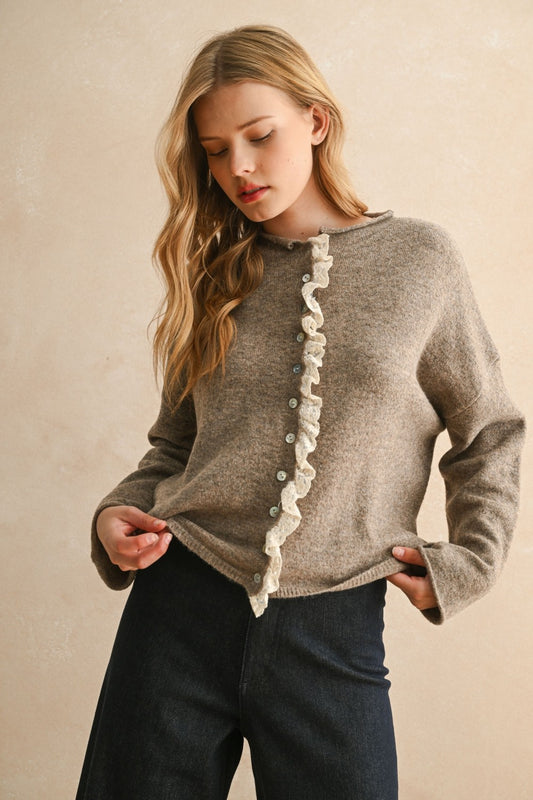 Eileen Lace Trim Cardi