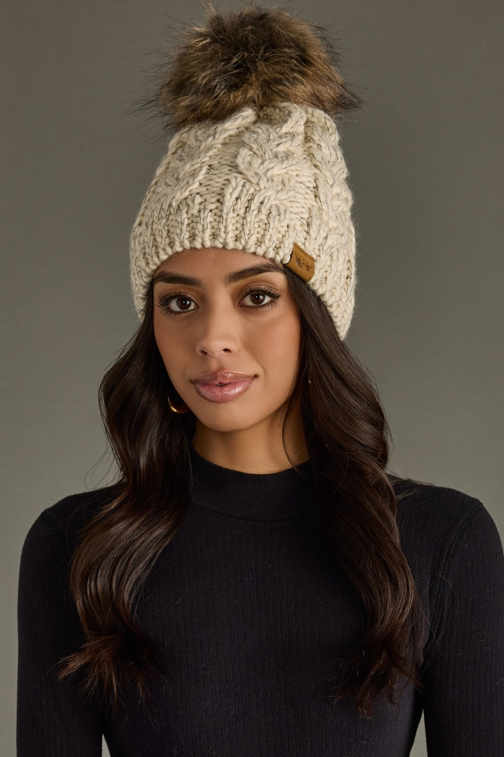 Lucia Cable Knit Pom Hat