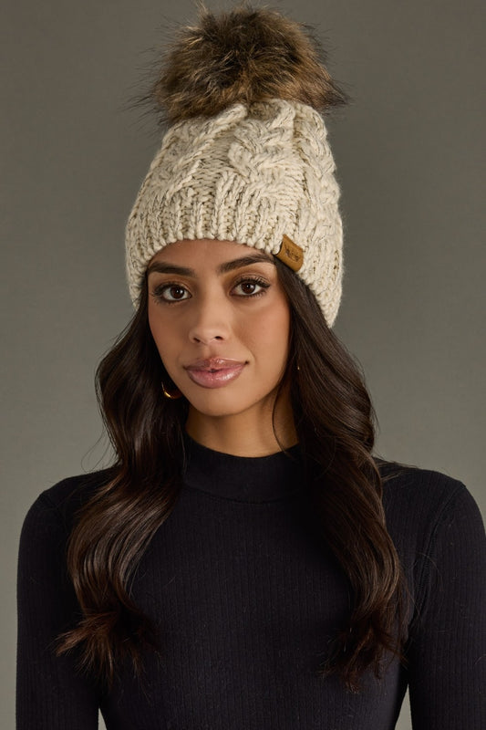 Lucia Cable Knit Pom Hat