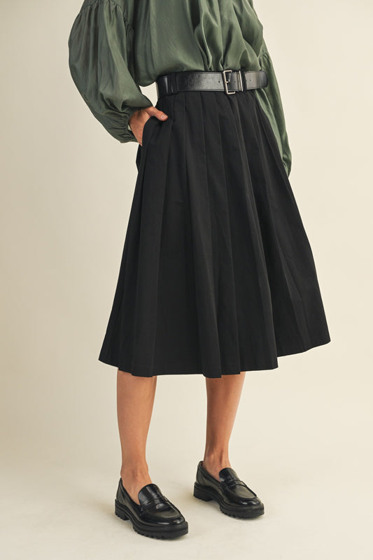 M. Priestly Belted Pleated Skirt